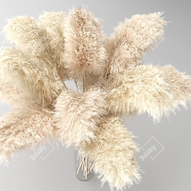 Dried Pampas Grass Vase Set 3D model image 3