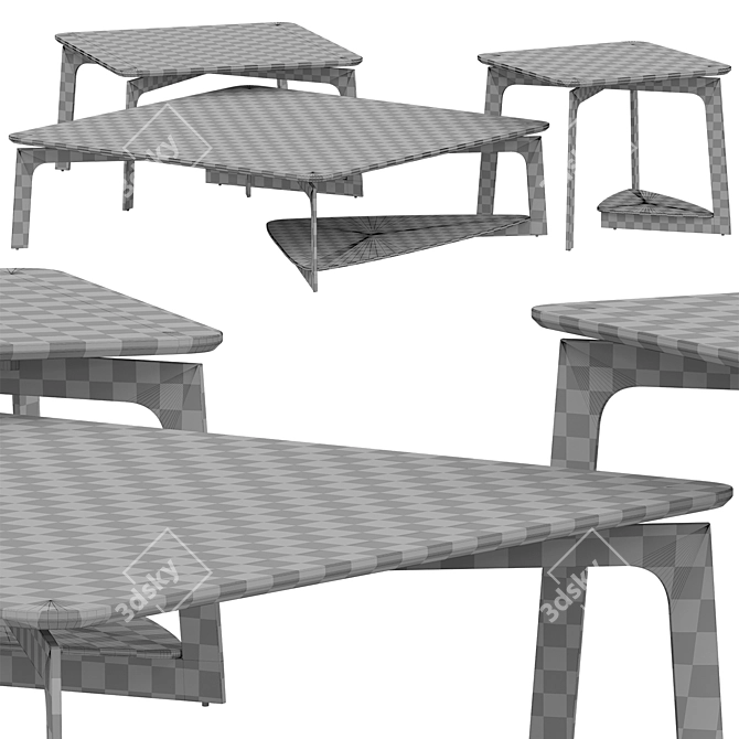 Wave Tavolino Coffee Table Collection 3D model image 4