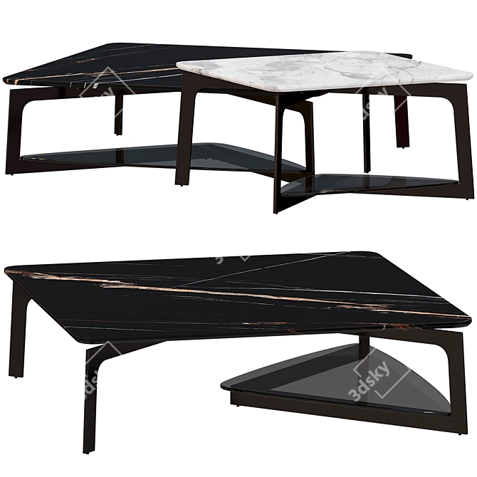 Wave Tavolino Coffee Table Collection 3D model image 5