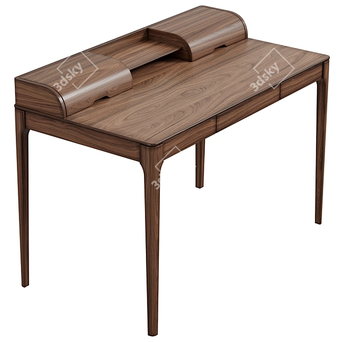 Modern Canadian Oak Writing Desk 3D model image 4