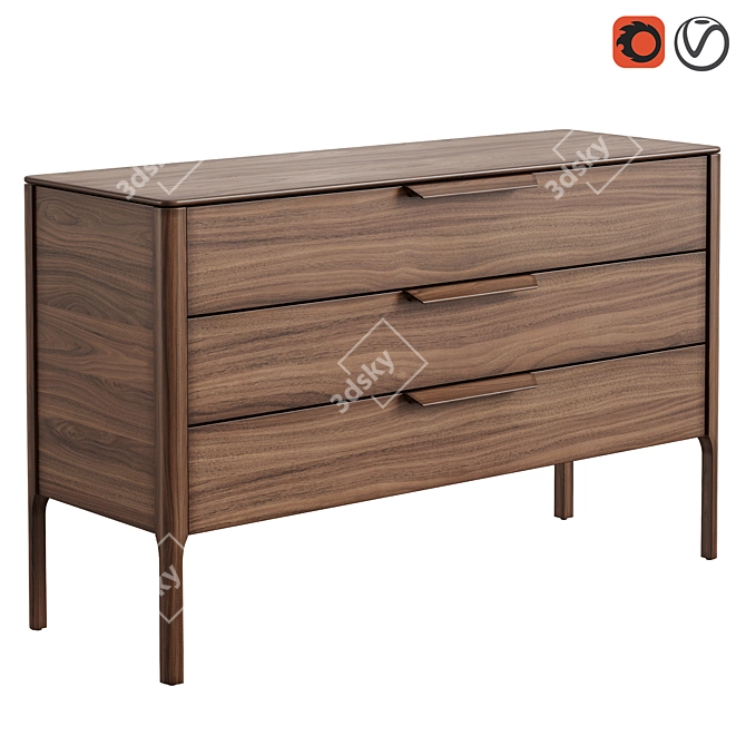 MODIS Interiors Lounge Oak Dresser 3D model image 1