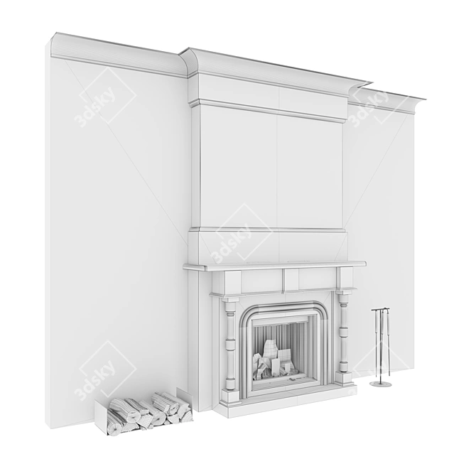 Impression 2G L Fireplace Wall 3D model image 7