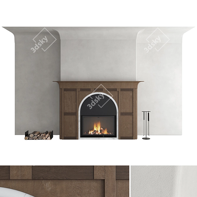 Romotop 3D Fireplace Wall Set 3D model image 1