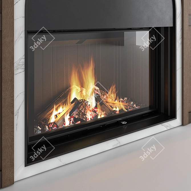 Romotop 3D Fireplace Wall Set 3D model image 2