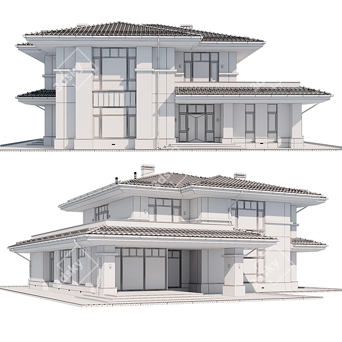 Modern Mansion Model 3D Ready 3D model image 5