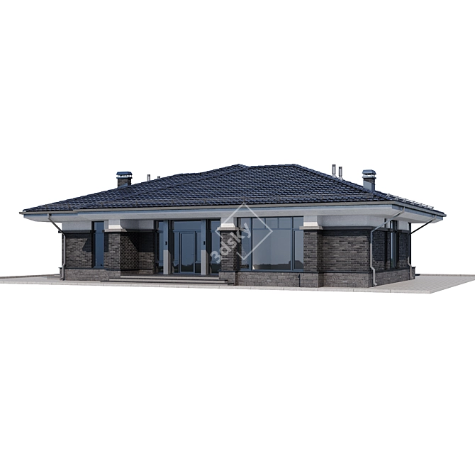 Contemporary Architectural House Model 3D model image 2