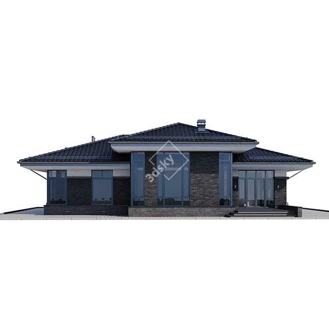 Contemporary Architectural House Model 3D model image 3