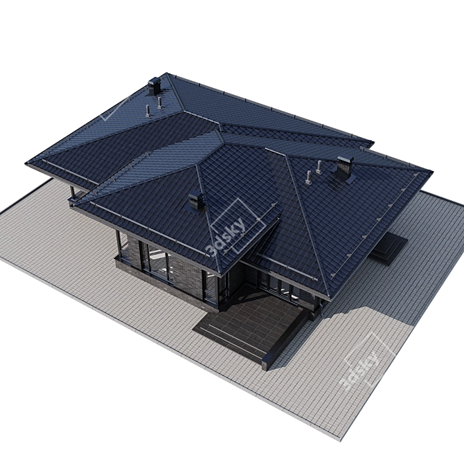 Contemporary Architectural House Model 3D model image 4