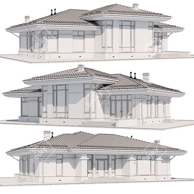 Contemporary Architectural House Model 3D model image 5