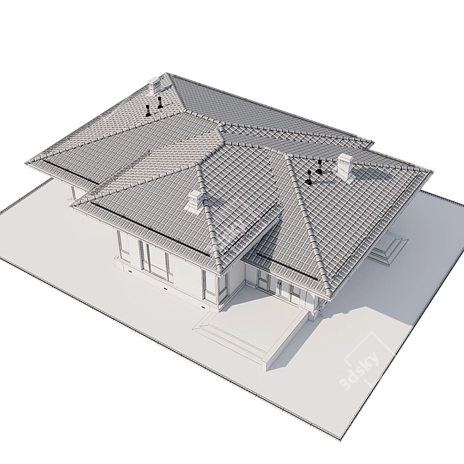 Contemporary Architectural House Model 3D model image 6