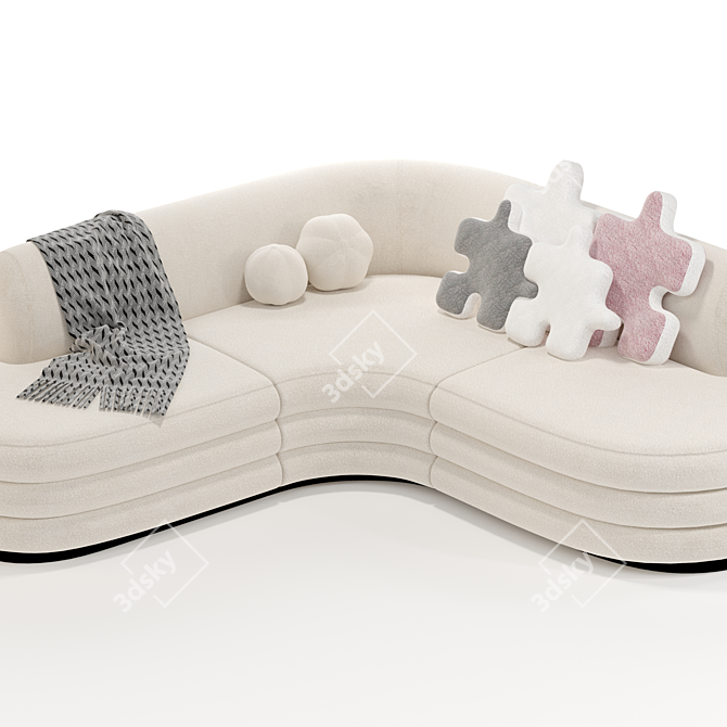 Contemporary Modular Dune Sectional Sofa 3D model image 19