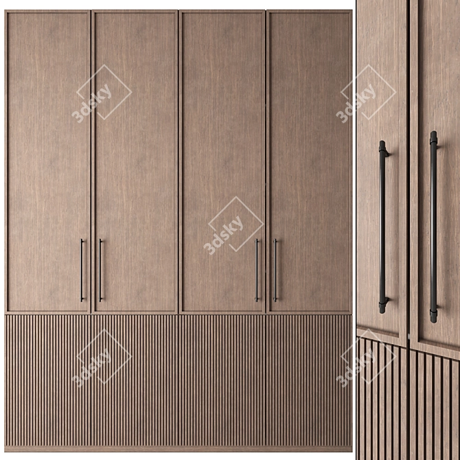 Customizable Modern Wardrobe Collection 3D model image 1