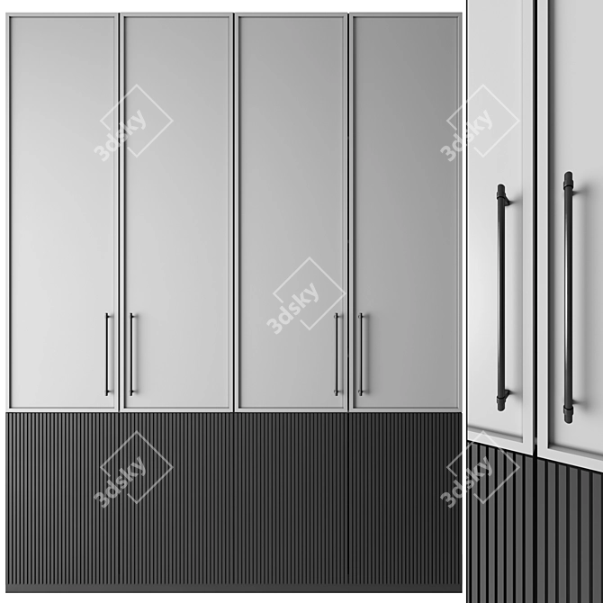 Customizable Modern Wardrobe Collection 3D model image 2