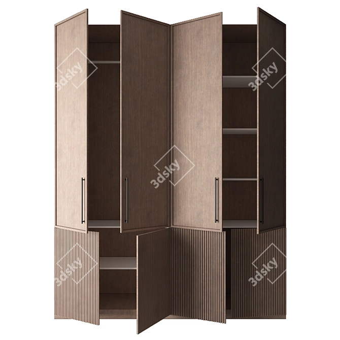 Customizable Modern Wardrobe Collection 3D model image 4