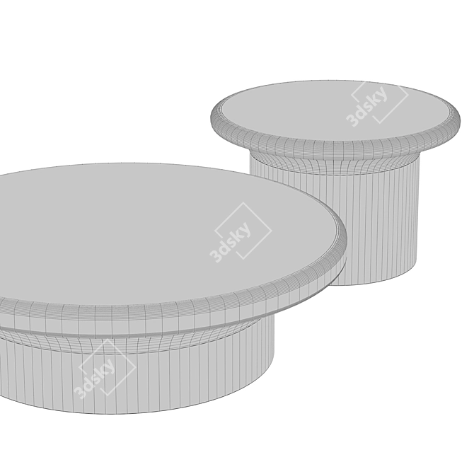 Modern Sleek ENNE Tables Set 3D model image 3