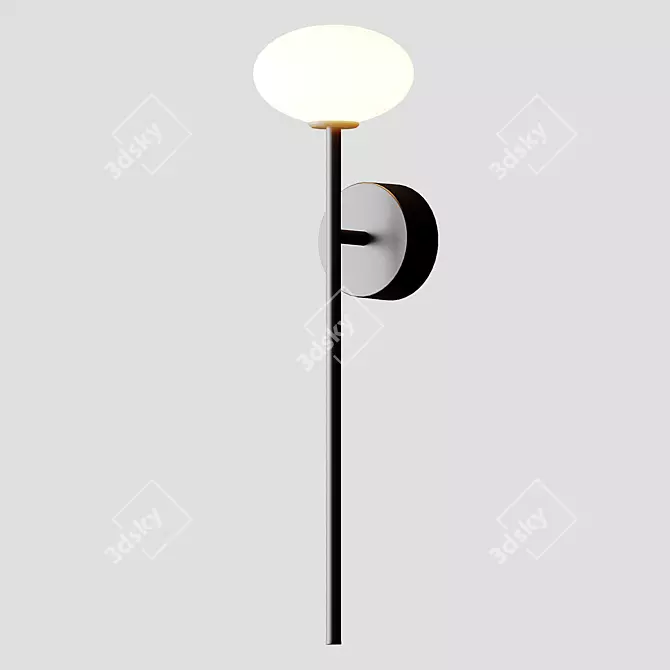 BLOOM Steel Wall Lamp: Sleek Elegance 3D model image 2