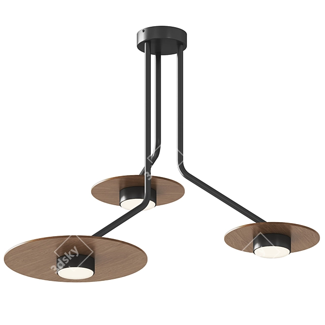 Sleek Modern Disk Pendant Light 3D model image 1