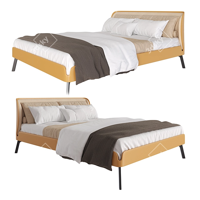 Modern Bolzan Letti Gabri Bed 3D model image 1