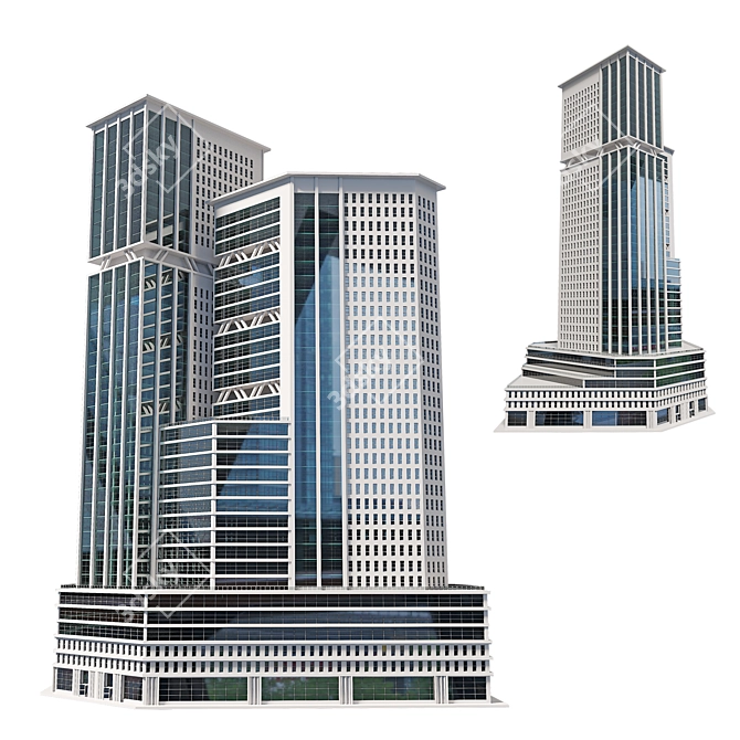 Urban Tower Glass Office Centre 3D model image 1