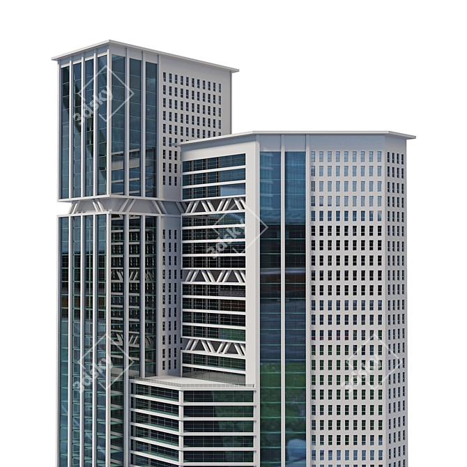 Urban Tower Glass Office Centre 3D model image 4