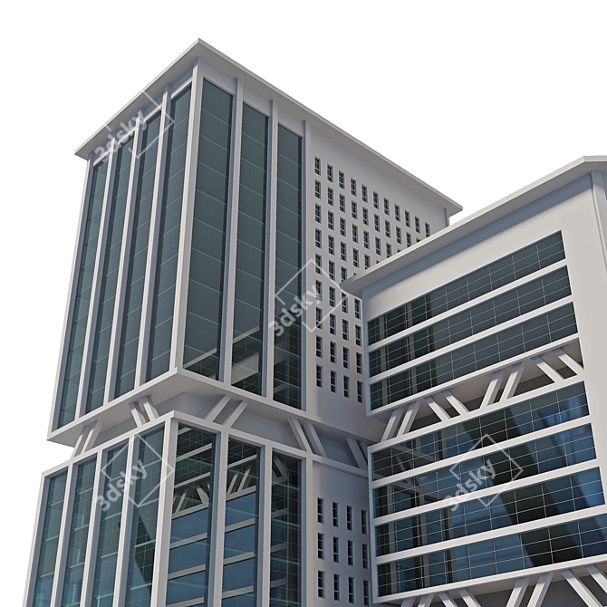 Urban Tower Glass Office Centre 3D model image 6