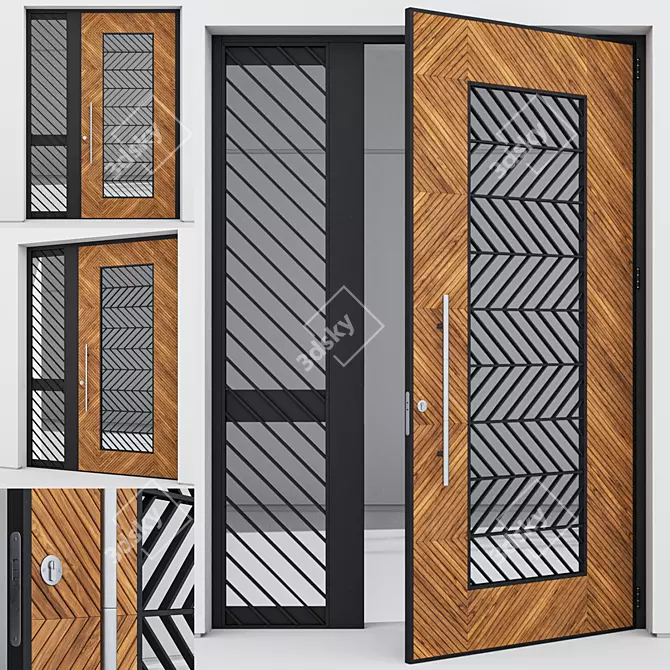 Sleek Aluminium Door 195 3D model image 1