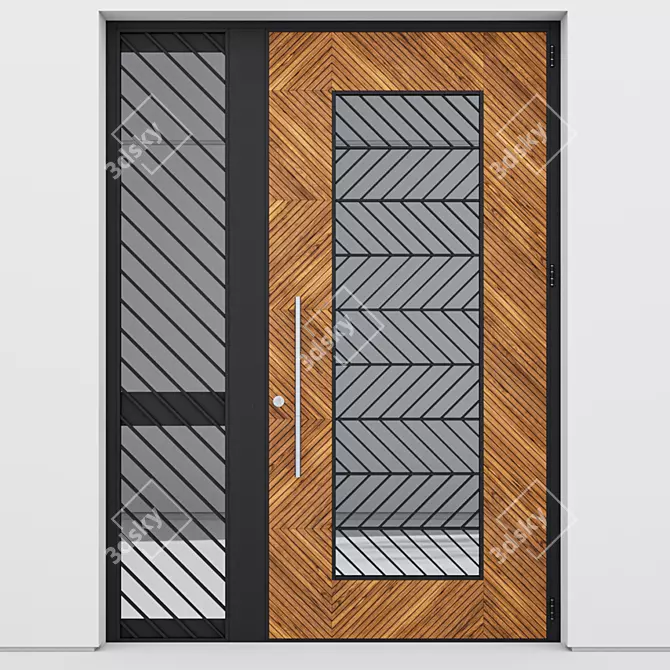 Sleek Aluminium Door 195 3D model image 2