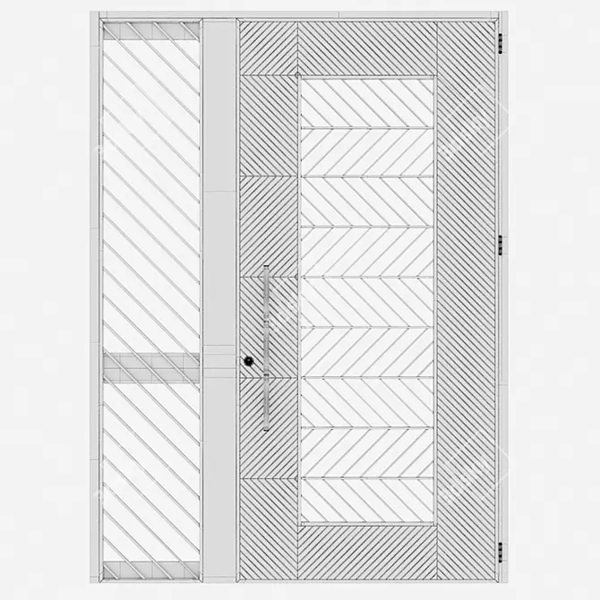 Sleek Aluminium Door 195 3D model image 5