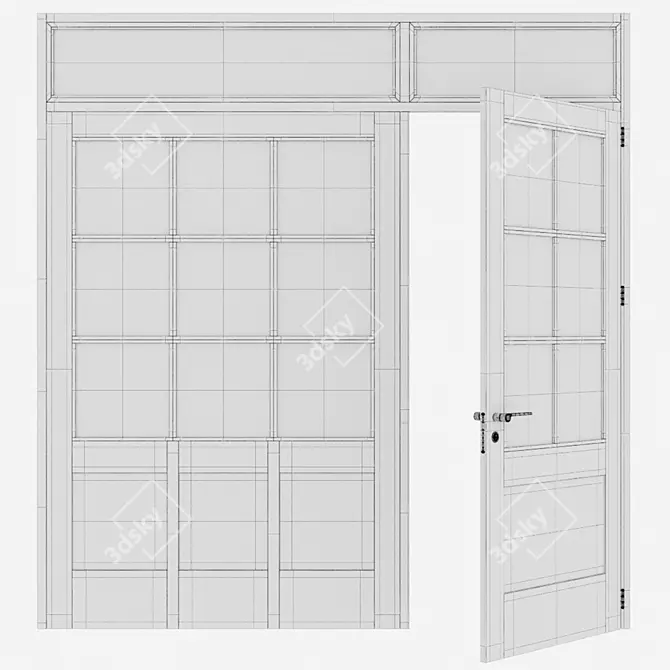 Sleek Aluminium Door Model 197 3D model image 5