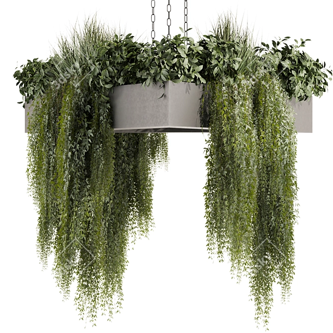 High-Quality Hanging Ampelous Bush Model 3D model image 1