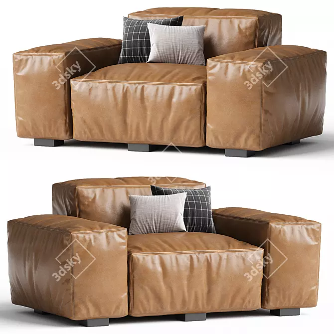 Modern Chic Leather Armchair Design 3D model image 1