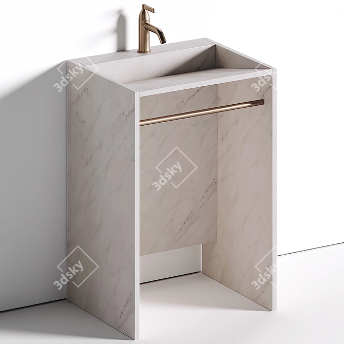 Marble Cube Material Scene 3D model image 1