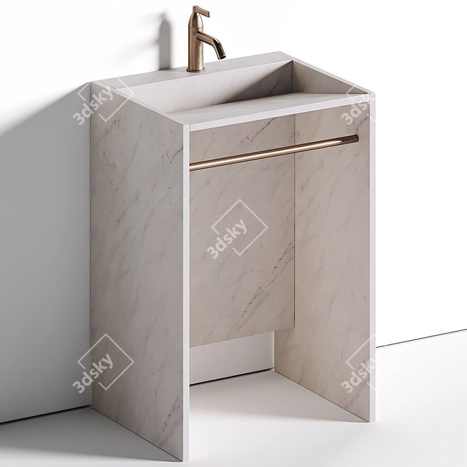 Marble Cube Material Scene 3D model image 5