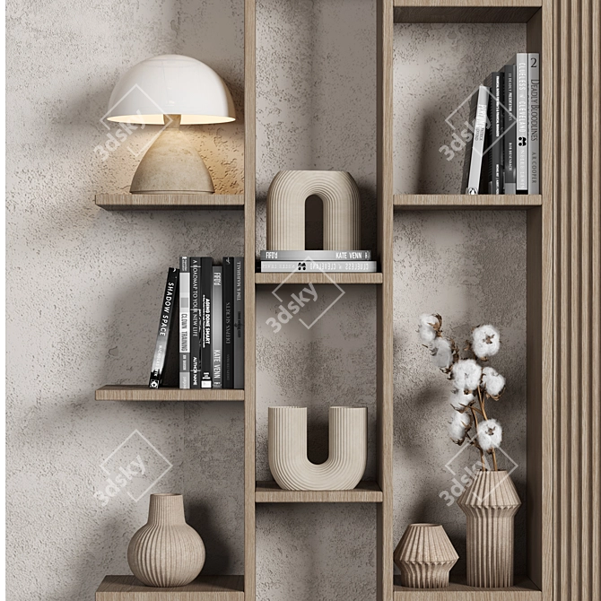 Modular Bookcase with High-Quality Textures 3D model image 3