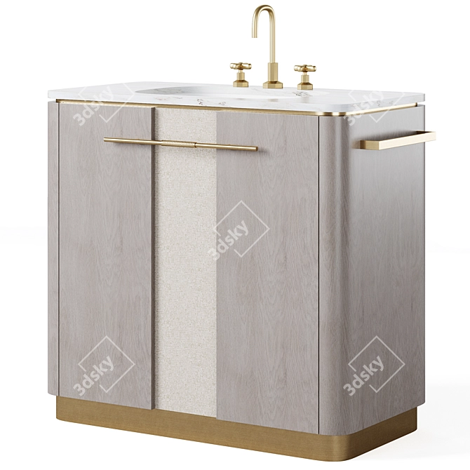 Elegant Agra Vanity Unit 3D model image 1