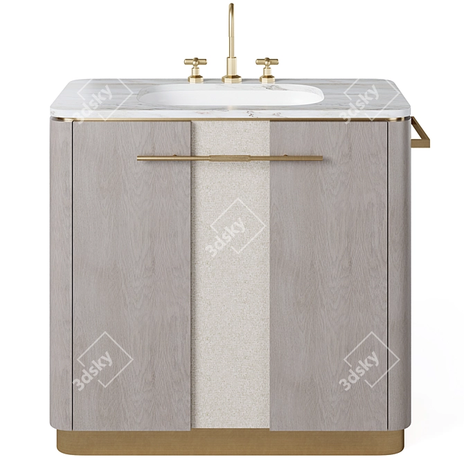 Elegant Agra Vanity Unit 3D model image 4