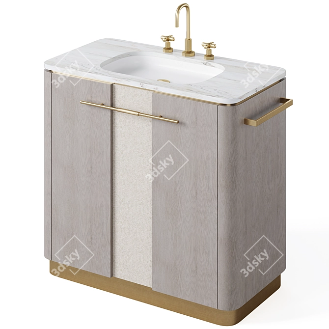 Elegant Agra Vanity Unit 3D model image 5