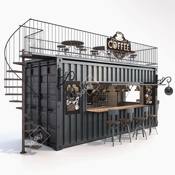 Urban Brew Box Café 3D model image 1