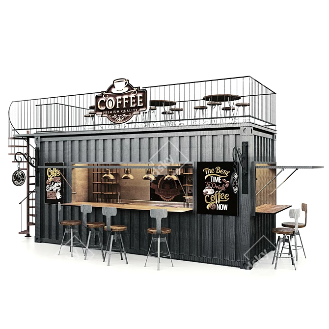 Urban Brew Box Café 3D model image 2