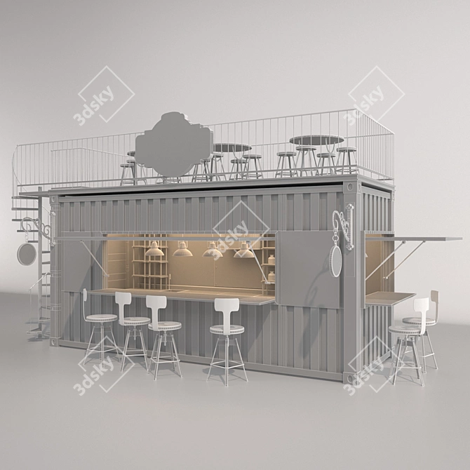 Urban Brew Box Café 3D model image 4