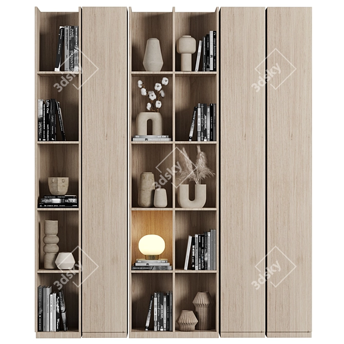 Modular Bookcase Shelf Set synergistically 3D model image 2