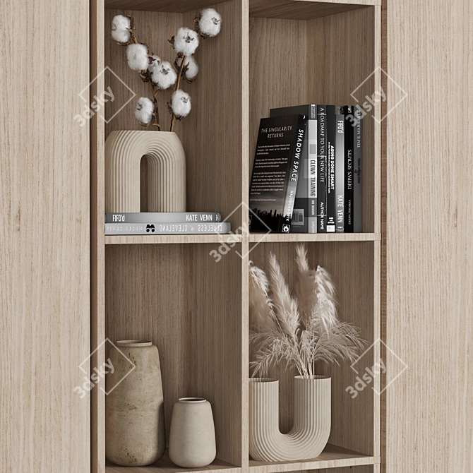 Modular Bookcase Shelf Set synergistically 3D model image 3