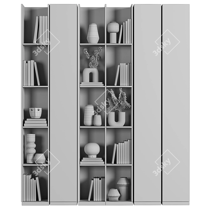 Modular Bookcase Shelf Set synergistically 3D model image 4