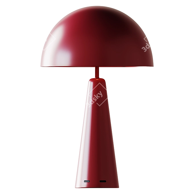 Elegant Oxblood Table Lamp 3D model image 2