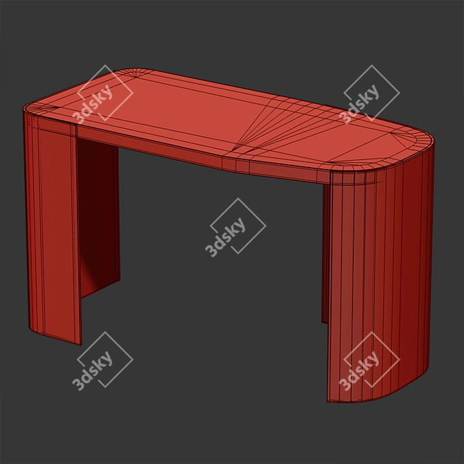 Marble & Bronze Side Table 3D model image 2