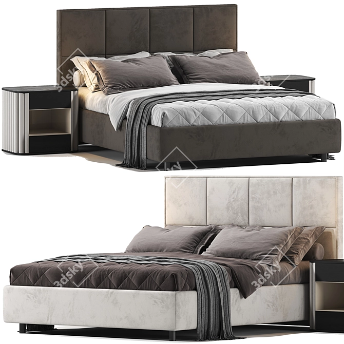 Modern Askona Linea Bed്മ 3D model image 2