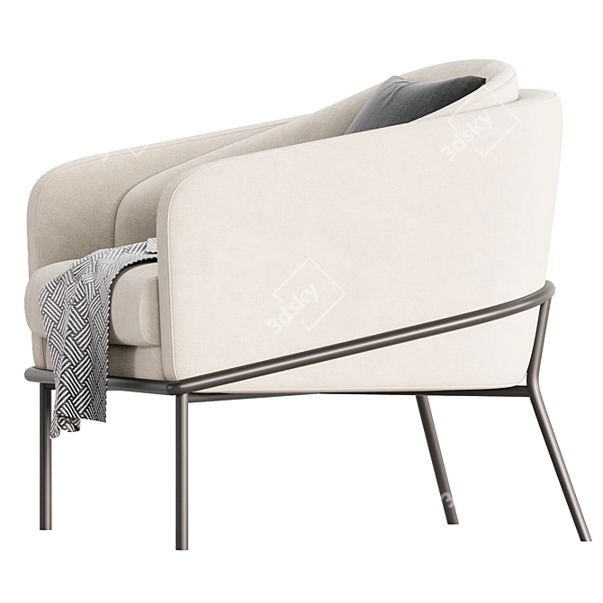 Elegant Modern Angelo Lounge Chair 3D model image 2