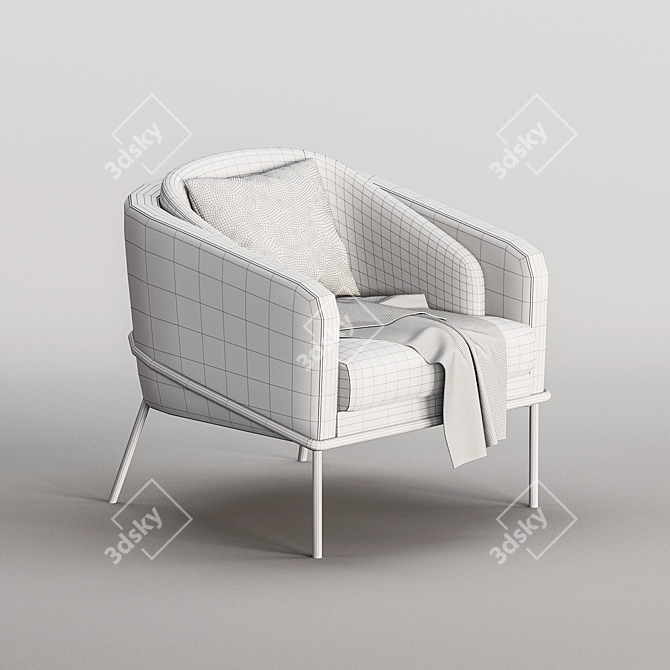 Elegant Modern Angelo Lounge Chair 3D model image 4