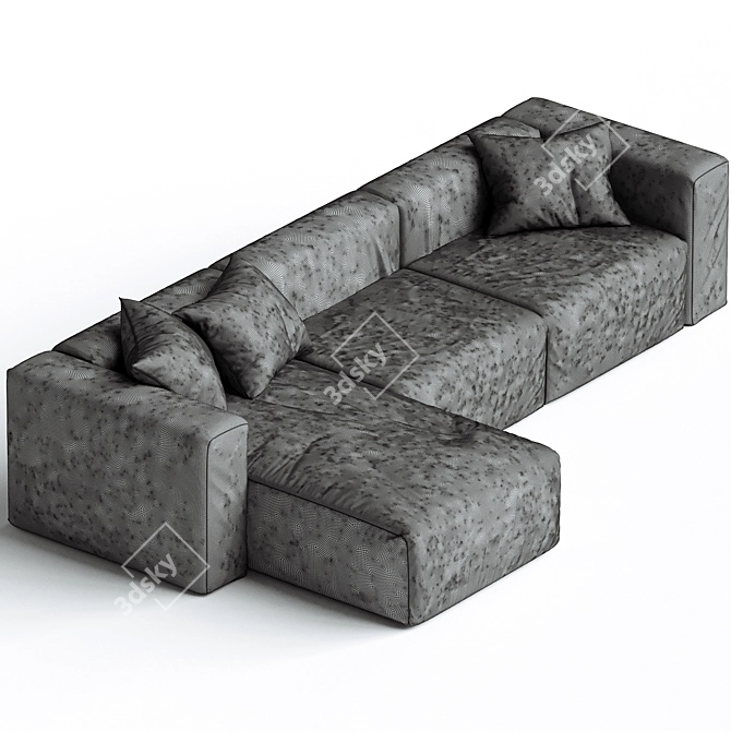 Cozy Contemporary Soft Sectional 3D model image 3