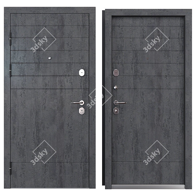 Stella Metal Entry Door Set 3D model image 3